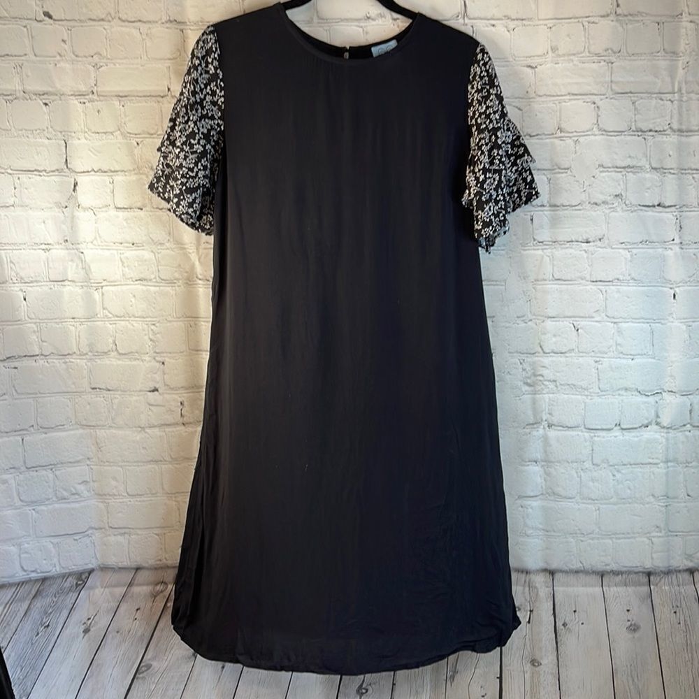 Cece Black dress with black and White Sleeves,‎ Size 6, Women’s Black Dress
